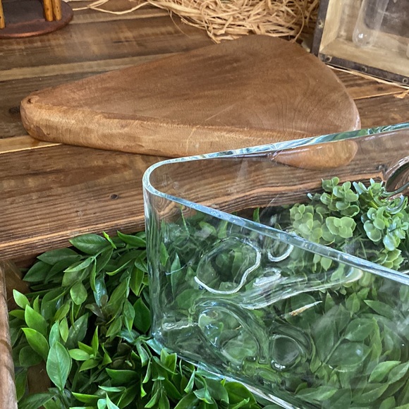 Pottery Barn Large Handmade Glass and Wood Cheese Shaped Cheese Cloche 🧀 🐭🍷 - Picture 9 of 16